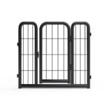 8-panel dog fence, 24 inch small dog pet fence, portable indoor pet game fence. Black - Image 2