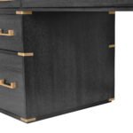 70 inch classic and traditional executive desk with metal trim and 2 file drawers and USB ports - Image 31