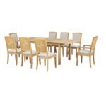 TOPMAX expandable dining table 9 pieces set with detachable leaves and 6 armless chairs and 2 armchairs - Image 16