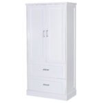 Tall Bathroom Storage Cabinet with Two Doors and Drawers and Adjustable Shelf - Image 8