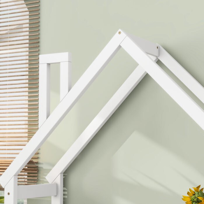 Wooden House shaped with writing Desk, White - Image 4