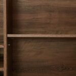 Faux Rattan Barn Door Wine Cabinet with Wine Glass Rack and Double Door Design - Image 15