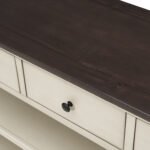 Retro Design Console Table with Two Open Shelves (Espresso+Beige) - Image 17
