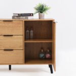 Side panel buffet cabinet with storage room with 3 drawers and 2 doors - Image 4