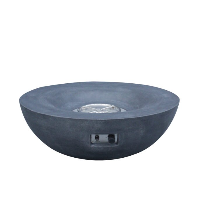 42 Inch Outdoor Concrete Propane gas Fire Pit bowl, Dark Gray - Image 6
