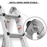 Aluminum Multi-Position Ladder with Wheels, 300 lbs Weight, 22 FT - Image 20