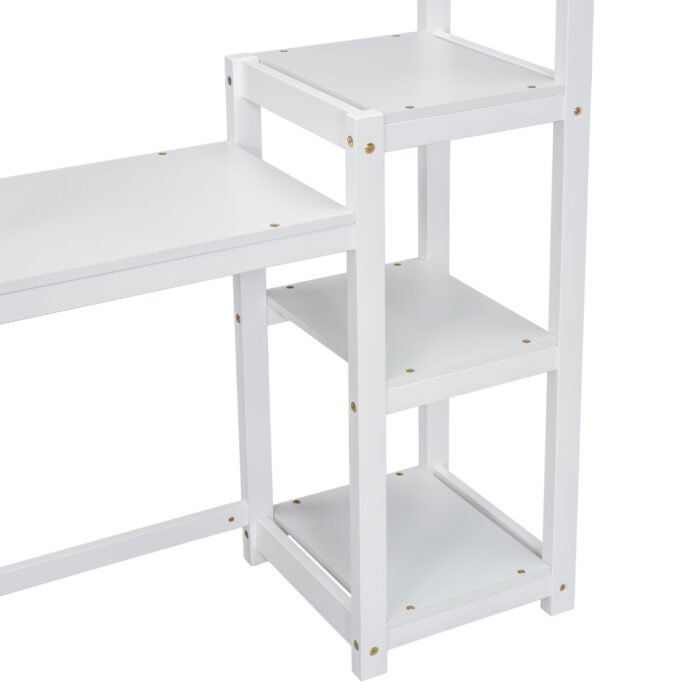 Wooden House shaped with writing Desk, White - Image 8