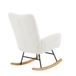 Off white teddy fabric rocking chair - Image 8