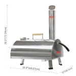 Outdoor Silver Semi-Automatic Rotatable Stainless Steel Pizza Oven 12" - Image 6