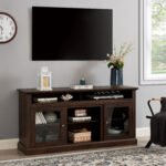 Contemporary TV Media Stand Modern Entertainment Console, Brown - Image 4