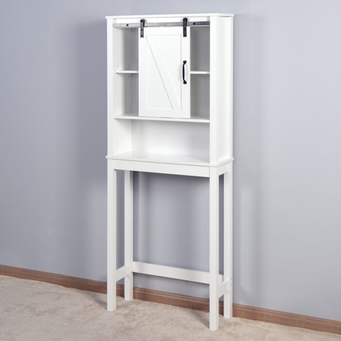Over the Toilet Storage Cabinet with Adjustable Shelves and A Barn Door - Image 11