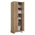 Storage Cabinet with Two Doors and Adjustable Shelf, Brown - Image 13