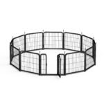 Outdoor 12 piece dog fence for small dog pets. Black - Image 15