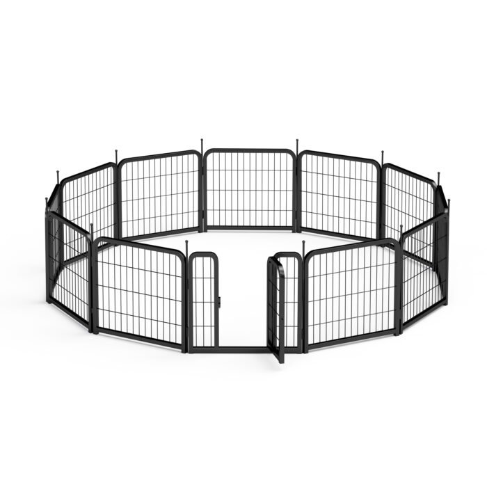 Outdoor 12 piece dog fence for small dog pets. Black - Image 15