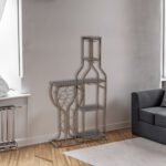 5 layers 11 bottle grill wine rack with hanging glass rack and storage - Image 6