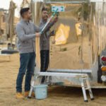 Work Platform Aluminum Portable Bench Folding Ladder ANSI Capacity 225 LBS 40" - Image 2