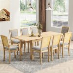 TOPMAX expandable dining table 9 pieces set with detachable leaves and 6 armless chairs and 2 armchairs - Image 19
