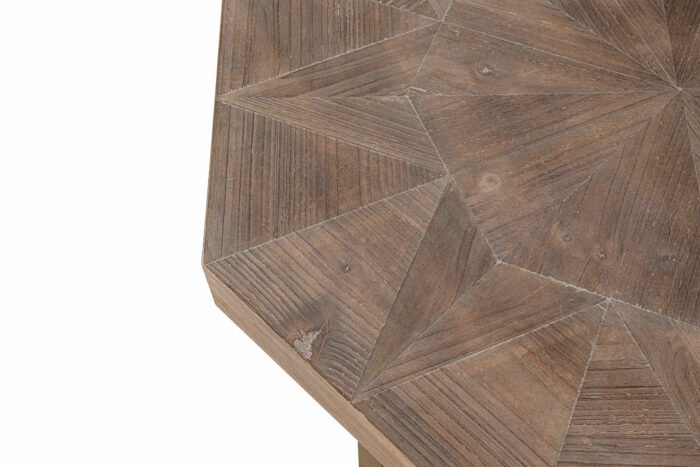 Wooden octagonal retro patchwork craft wooden tabletop coffee table - Image 14
