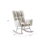 Off white teddy fabric rocking chair - Image 3