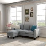 Light grey L-shaped design Sofa for compact Spaces