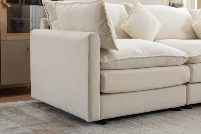 Modular Sectional L-Shaped 3-Seater Sofa with Ottoman  for Living Room - Image 7