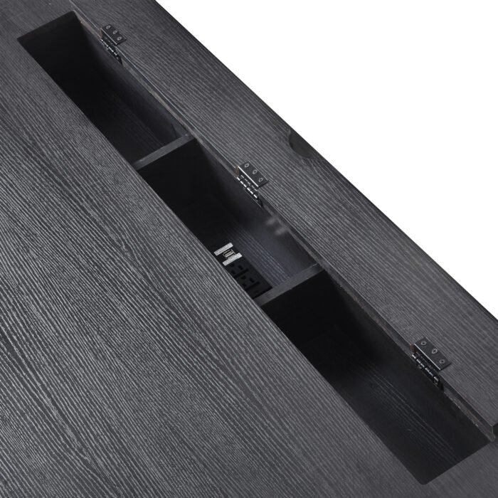 70 inch classic and traditional executive desk with metal trim and 2 file drawers and USB ports - Image 32