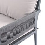 Outdoor Deep Seating Furniture Set with Tempered Glass Table with Thick Cushions, Gray - Image 14