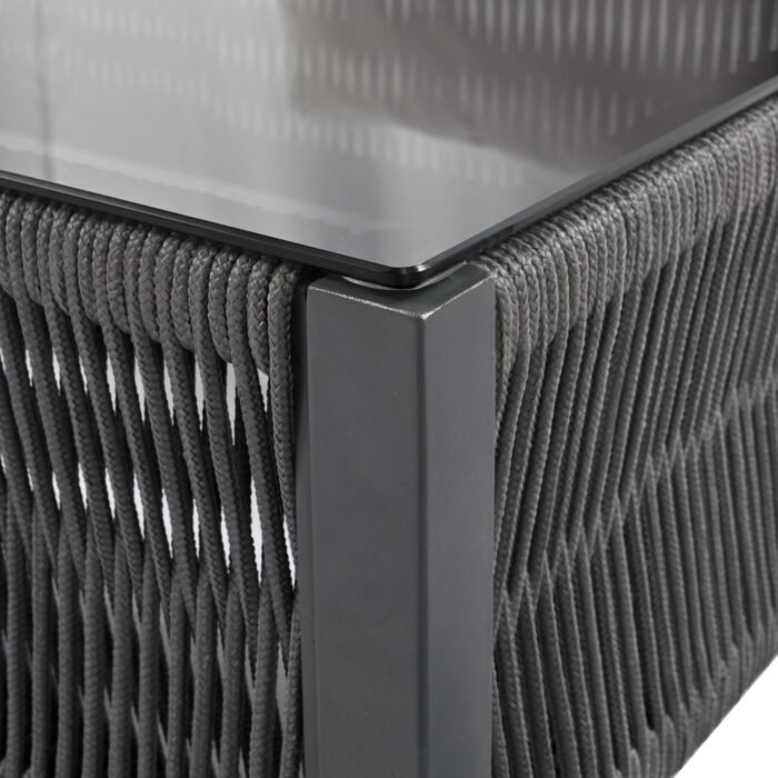 Outdoor Deep Seating Furniture Set with Tempered Glass Table with Thick Cushions, Gray - Image 15