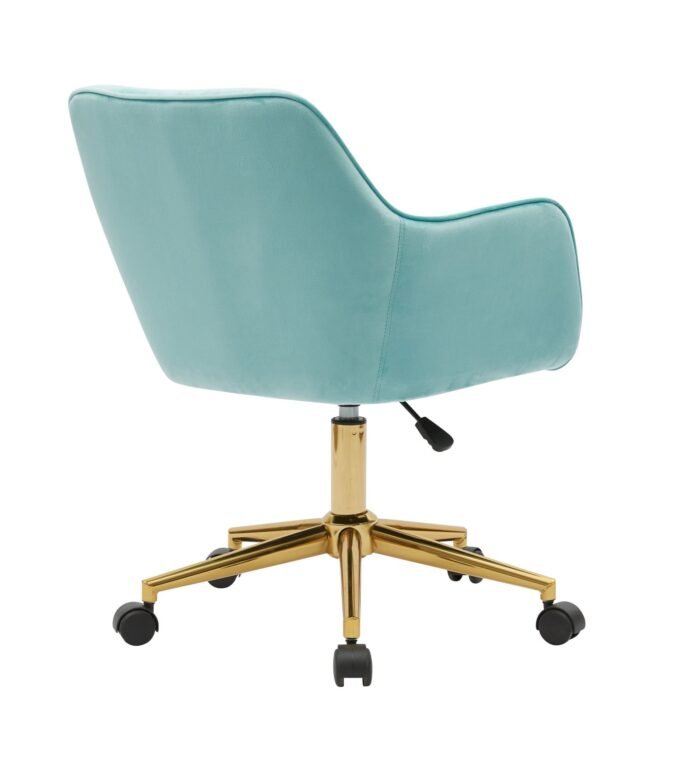 Modern Velvet Fabric Adjustable Height 360 revolving Office Chair, Light Blue - Image 10
