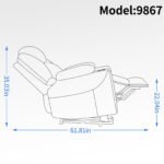 Okin motor Up to 350 LBS Chenille Power Lift Recliner Chair Brown - Image 21