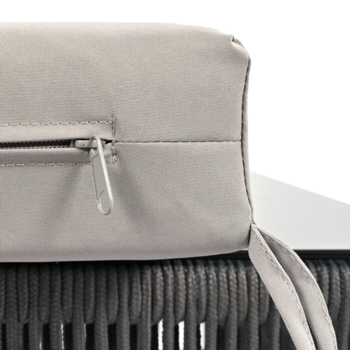 Outdoor Deep Seating Furniture Set with Tempered Glass Table with Thick Cushions, Gray - Image 16