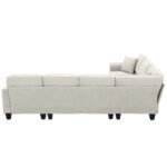 Modern U Shape Sectional Sofa 7 Seat Fabric Sectional Sofa Set - Image 9