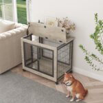 Furniture Dog Cage with Double Doors Grey - Image 2