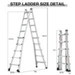 Aluminum Multi-Position Ladder with Wheels, 300 lbs Weight, 22 FT - Image 13
