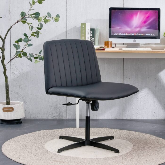 Black High Grade Pu Material Adjustable Office Chair with Swivel Cushion - Image 3