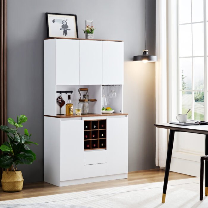 Farmhouse Coffee Bar and Wine Cabinet with Storage - Image 2