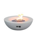 42 Inch Outdoor Concrete Propane gas Fire Pit bowl, Antique white - Image 2