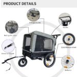 Outdoor Heavy Duty Foldable Utility Pet Stroller Dog Carriers Bicycle Trailer - Image 3