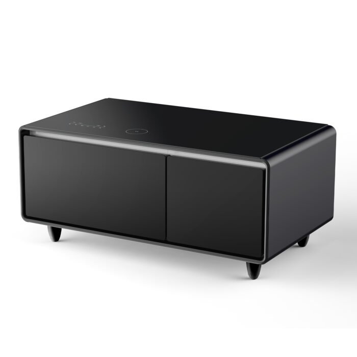 Modern Smart Coffee Table with Built-in Fridge with Bluetooth Speaker and Wireless Charging - Image 14