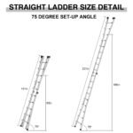 Aluminum Multi-Position Ladder with Wheels, 300 lbs Weight, 22 FT - Image 11