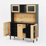 Coffee Bar with storage door and power outlet with wine rack - Image 4