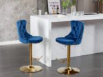 Adjustable Comfortable Height Seat Upholstered Bar Stools with Backs (Set of 2) - Image 3