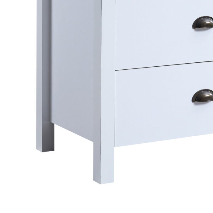 6 drawer dressing table with interlocking drawer function, White - Image 9