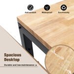 60 inch adjustable wooden and metal heavy-duty garage workbench with power socket and wheels - Image 7