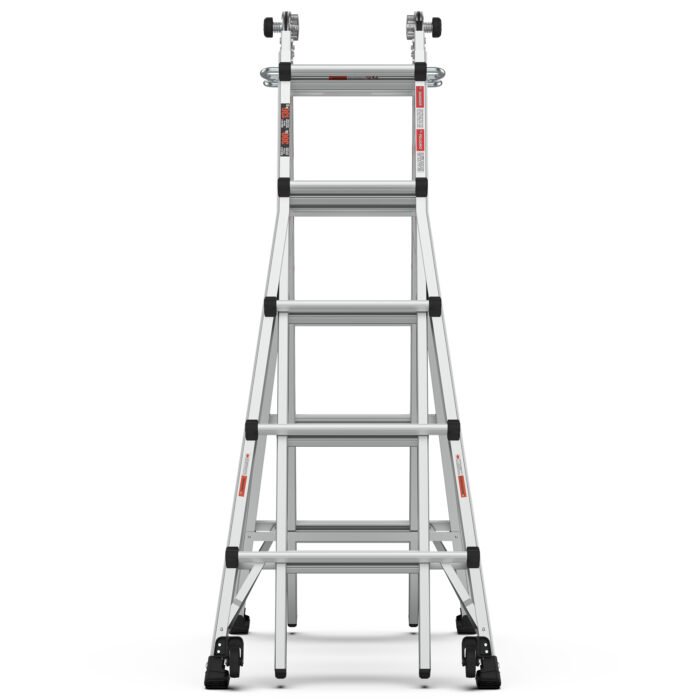 Aluminum Multi-Position Ladder with Wheels, 300 lbs Weight, 22 FT - Image 14