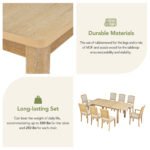 TOPMAX expandable dining table 9 pieces set with detachable leaves and 6 armless chairs and 2 armchairs - Image 21