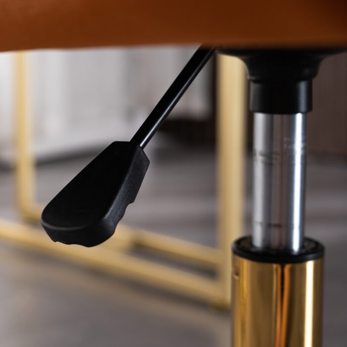 Modern Velvet Fabric Adjustable Height 360 revolving Office Chair, Orange - Image 14