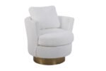 Teddy Rotating Emphasis Bucket Armchair with Gold Stainless Steel Base - Image 10