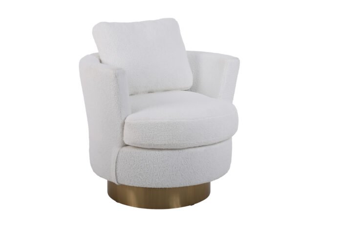 Teddy Rotating Emphasis Bucket Armchair with Gold Stainless Steel Base - Image 10