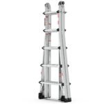 Aluminum Multi-Position Ladder with Wheels, 300 lbs Weight, 22 FT - Image 12